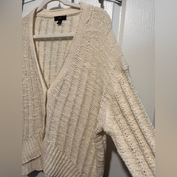 J. Crew Point Sur open knit cardigan women’s XS boxy cream coastal cowgirl boho - Picture 13 of 16